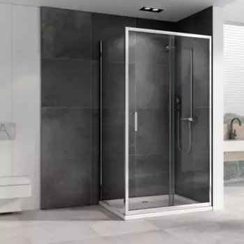 Душевой уголок Abber Schwarzer Diamant AG301005-S1005 100x100, профиль хром, стекло прозрачное