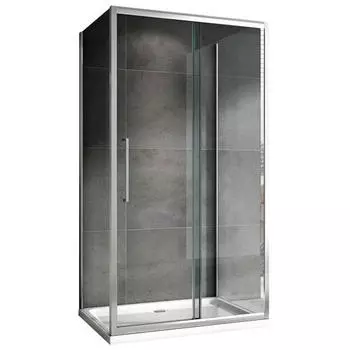 Душевой уголок Abber Schwarzer Diamant AG30100H-S80-S80 100x80, профиль хром, стекло прозрачное