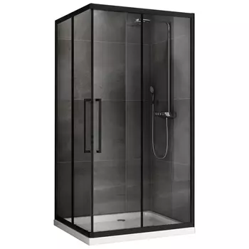 Душевой уголок Abber Schwarzer Diamant AG02128BH 120x80, профиль черный, стекло прозрачное