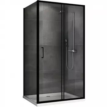 Душевой уголок Abber Schwarzer Diamant 120х80 AG30120B5-S80B5 черный, стекло прозрачное
