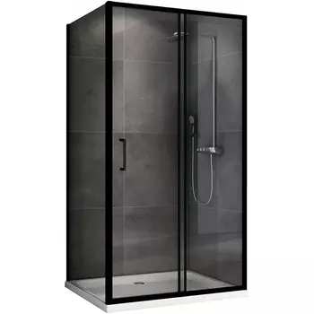 Душевой уголок Abber Schwarzer Diamant 130х100 AG30130B5-S100B5 черный, стекло прозрачное