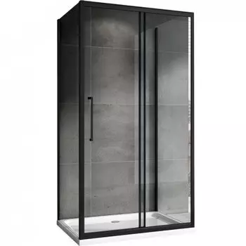 Душевой уголок Abber Schwarzer Diamant 130х70 AG30130BH-S70B-S70B черный, стекло прозрачное