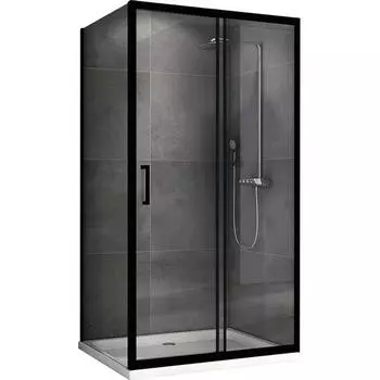 Душевой уголок Abber Schwarzer Diamant AG30130BH-S80B 130х80, профиль черный, стекло прозрачное