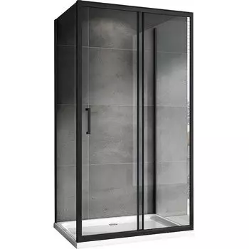 Душевой уголок Abber Schwarzer Diamant AG30130BH-S80B-S80B 130х80, профиль черный, стекло прозрачное