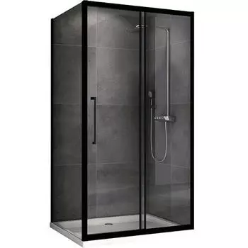 Душевой уголок Abber Schwarzer Diamant AG30130BH-S90B-S90B 130х90, профиль черный, стекло прозрачное