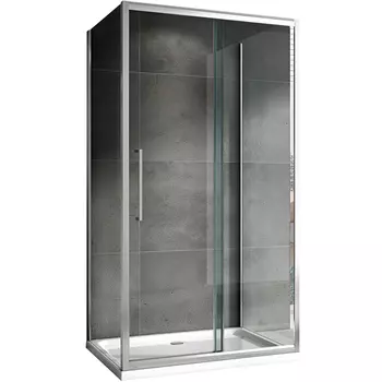Душевой уголок Abber Schwarzer Diamant AG30140H-S85-S85 140x85, профиль хром, стекло прозрачное