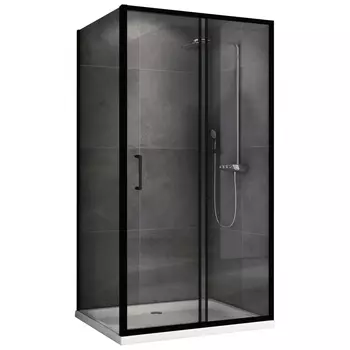 Душевой уголок Abber Schwarzer Diamant AG30140B5-S60B5 140x60, профиль черный, стекло прозрачное