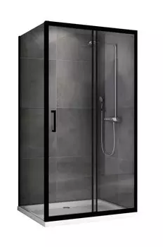 Душевой уголок Abber Schwarzer Diamant AG30160BH-S80B-S80B 160x80, профиль черный, стекло прозрачное