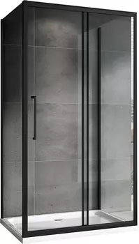 Душевой уголок Abber Schwarzer Diamant AG30160BH-S50B-S50B 160x50, профиль черный, стекло прозрачное