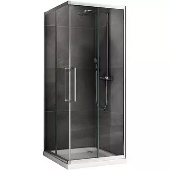Душевой уголок Abber Schwarzer Diamant AG02080H 80x80, профиль хром, стекло прозрачное
