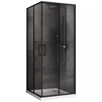 Душевой уголок Abber Schwarzer Diamant AG02080B5 80x80, профиль черный, стекло прозрачное