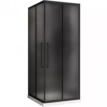 Душевой уголок Abber Schwarzer Diamant AG02090BMH 90x90, профиль черный матовый, стекло матовое