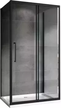 Душевой уголок Abber Schwarzer Diamant AG30100BH-S100B-S100B 100x100, профиль черный, стекло прозрачное
