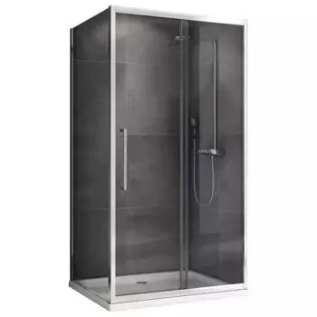 Душевой уголок Abber Schwarzer Diamant AG30100H-S80 100x80, профиль хром, стекло прозрачное