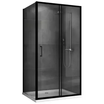 Душевой уголок Abber Schwarzer Diamant AG30150B5-S60B5 150x60, профиль черный, стекло прозрачное