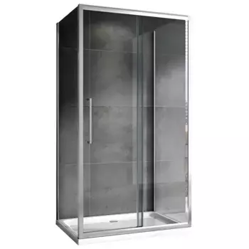 Душевой уголок Abber Schwarzer Diamant AG30160H-S80-S80 160x80, профиль хром, стекло прозрачное
