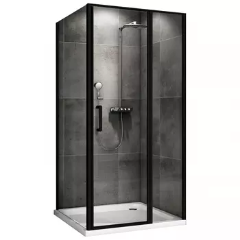 Душевой уголок Abber Sonnenstrand 100х100 AG04100BS-S80B черный, стекло прозрачное