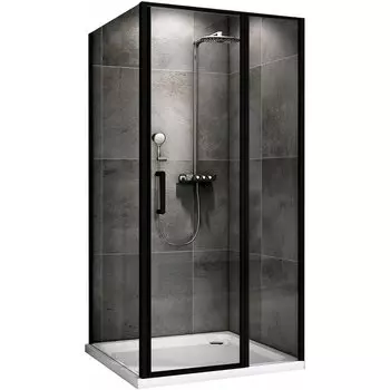 Душевой уголок Abber Sonnenstrand 100х70 AG04100BS-S70B черный матовый, стекло прозрачное