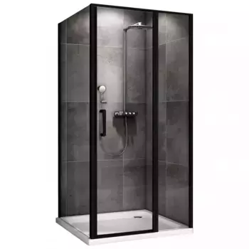 Душевой уголок Abber Sonnenstrand 100х80 AG04100BS-S80B черный, стекло прозрачное
