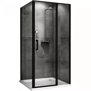 Душевой уголок Abber Sonnenstrand 110х75 AG04110BS-S75B черный, стекло прозрачное
