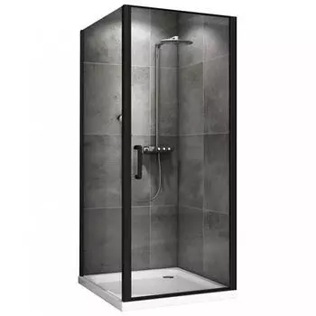 Душевой уголок Abber Sonnenstrand 80х70 AG04080B-S70B черный матовый, стекло прозрачное