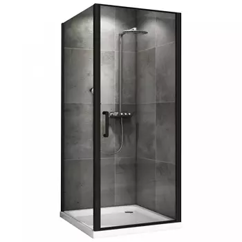 Душевой уголок Abber Sonnenstrand AG04090B-S80B 90x80, профиль черный, стекло прозрачное