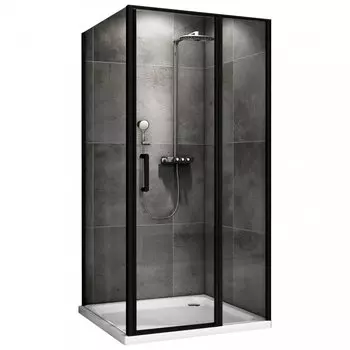 Душевой уголок Abber Sonnenstrand 110х70 AG04110BS-S70B черный, стекло прозрачное