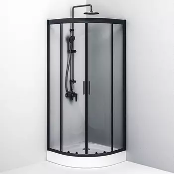 Душевой уголок AM.PM Gem W90G-401-080BT 80x80, профиль черный