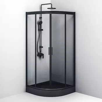 Душевой уголок AM.PM Gem W90G-401-090BT 90x90, профиль черный