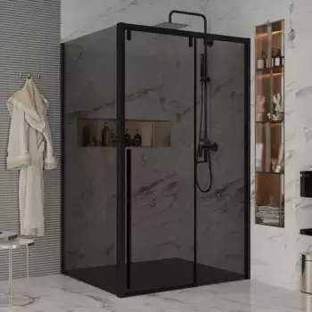 Душевой уголок Ambassador Intense 120х110 черный стекло тонированное