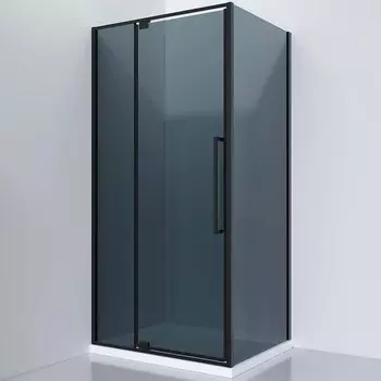 Душевой уголок Black&White Stellar Wind 100х80 черный стекло тонированное