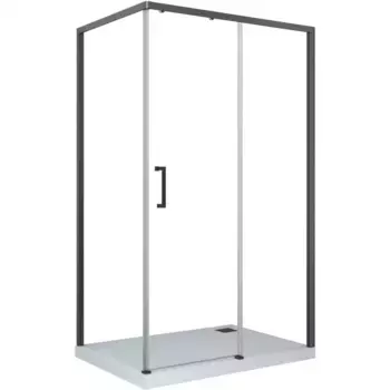 Душевой уголок Cerutti SPA Vito 110х80 R профиль черный, стекло прозрачное