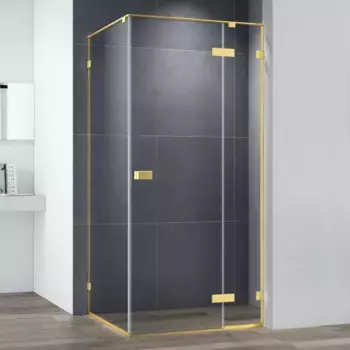 Душевой уголок Cezares Bellagio 100x100 профиль золото стекло прозрачное