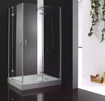 Душевой уголок Cezares Bergamo 100х90 хром стекло прозрачное