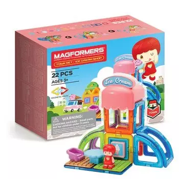 Магнитный конструктор Magformers 717008 Town Set - Ice Cream, 22 детали