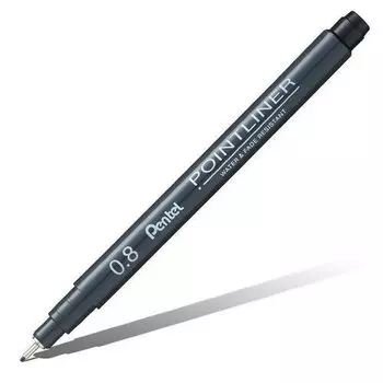 Линер Pentel "Pointliner" 0,8 мм, черный