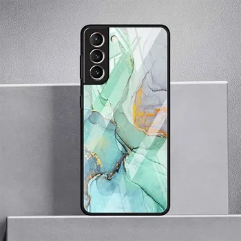 Роскошный крутой стеклянный чехол с мраморным узором для Samsung Galaxy S22 S20 FE S21 Plus, чехол для телефона S10 5G S9 Note 20 Ultra 10 Lite Shell Samsung S21 5G