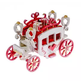 Игрушка деревянная "IDH Center" Карета крытая 3020 Red Heart Santa