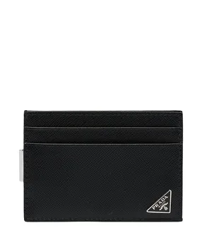 Картхолдер из кожи Saffiano Prada, черный