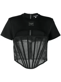 Укороченный топ с логотипом DOLCE & GABBANA, черный