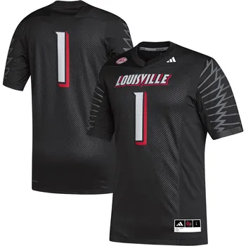 Мужская футбольная майка adidas #1 черного цвета Louisville Cardinals Premier Adidas, цвет Lou Black