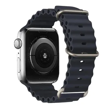Классический для Apple watch Ultra Band 49 мм 45 мм 44 мм 42 мм 38 40 мм 41 мм спортивный силиконовый браслет correa iWatch series 9 7 8 4 5 6 SE 2 ремешок 38mm 40mm 41mm коричневый
