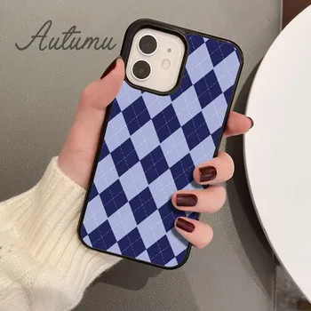 Argyle Plaid Phone Case for iPhone 11 12 13 14 Pro Max mini X XR XS SE 2020 5 6S 7 8 Plus Samsung Galaxy S21 S22 Cover shell iPhone 6plus