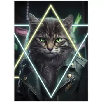 Картина Неоновый кот 2 50x70