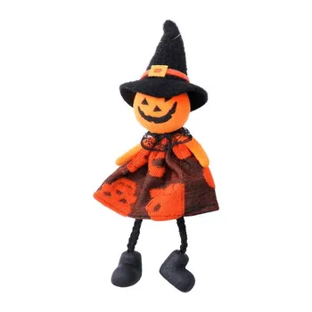 Halloween Hanging Decoration Pumpkin Ghost Witch Black Cat Plush Dolls Tree Ornaments for Indoor Outdoor Home Yard Porch Tree Decor белый