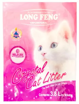 Long Feng Наполнитель силикагелевый впитывающий для кошачьего туалета Crystal, 3,8 л (1,6 кг)