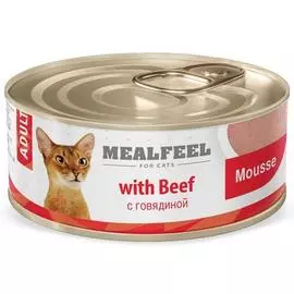 Mealfeel Adult консервы для кошек, мусс с говядиной, 85 г