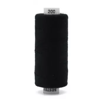 Нитки 40/2 универсальные, 400ярд, Bestex (200 черный)