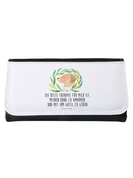 Портмоне Mr & Mrs Panda Damen Hund Blumen, белый