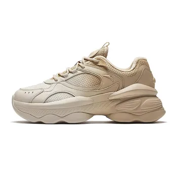 Anta White Micro Fleece Comfortable Fashion Non-Slip Warm Low-Top Dad Shoes Women sneaker Brown 922418885-9 35.5
